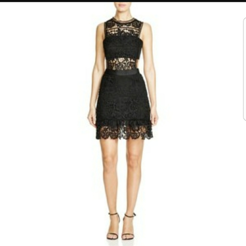 Aqua lace illusion dress