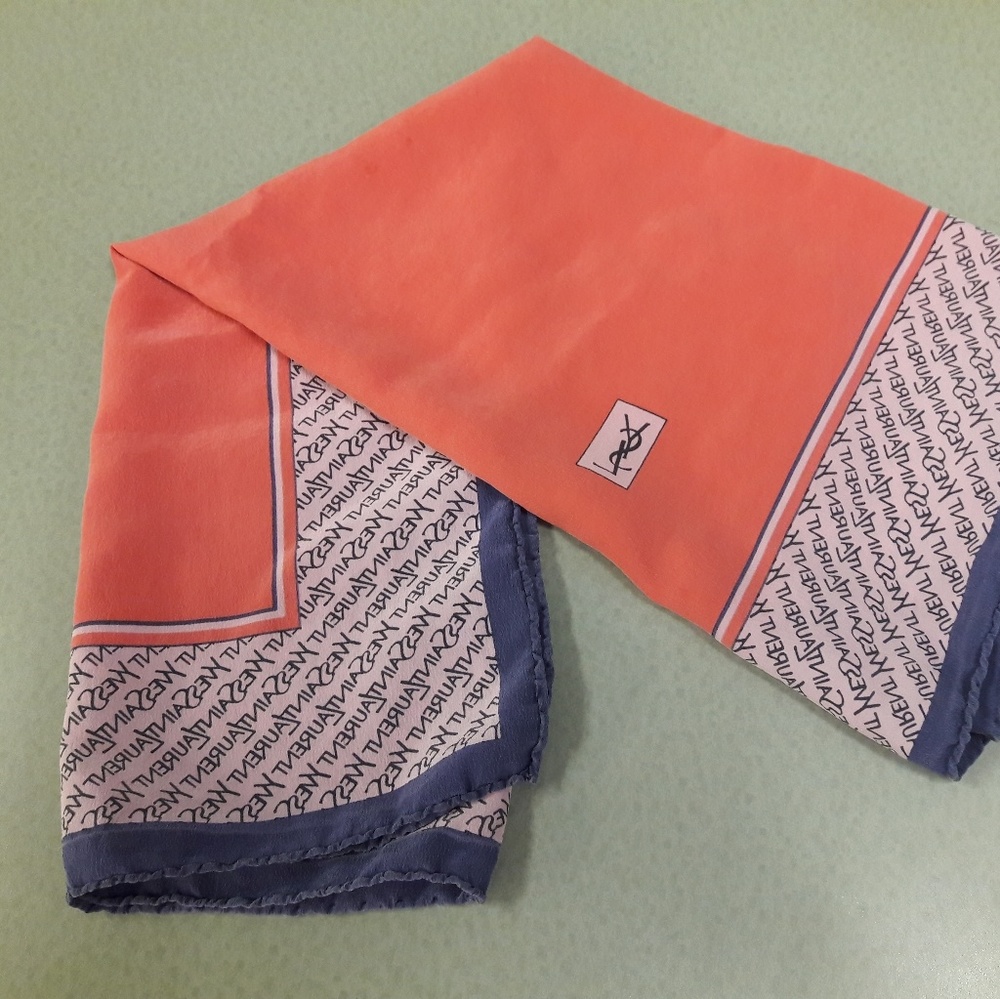 Authentic Yves Saint Laurent logo scarf