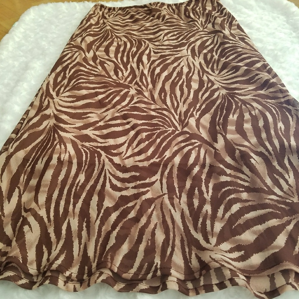 Fumblin' Foe Brown zebra print skirt