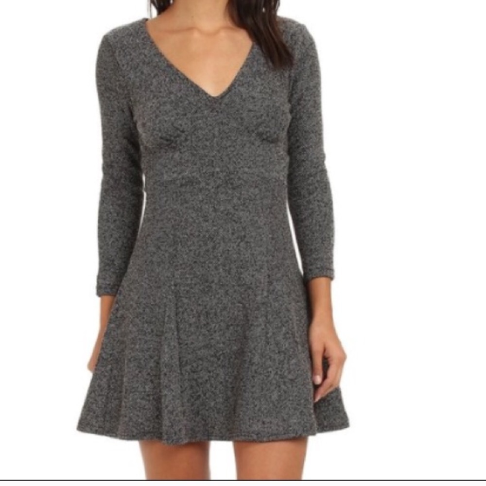 Free people gray tweed fit and flare dress size S