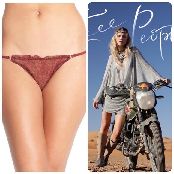 *FREE PEOPLE* New. Hard to find. mesh metallic brief underwear H19 - Picture 1 of 6