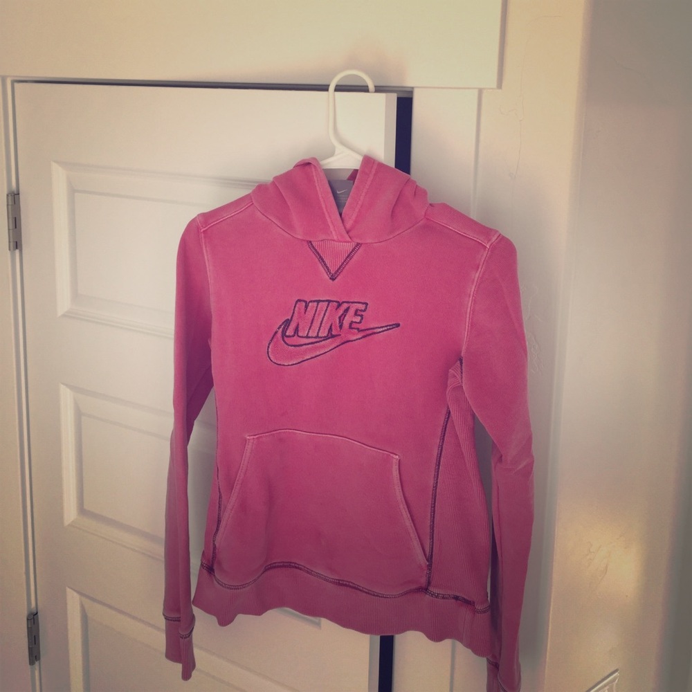 Pink Nike hooded sweatshirt