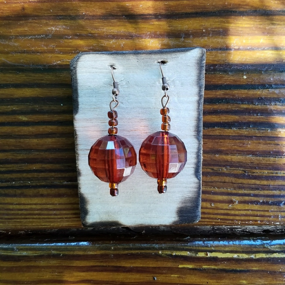 🎉 HP 🎉 Handmade "Amber" Earrings in Honey Brown