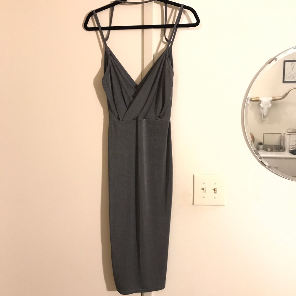 Missguided Silver Bodycon Dress
