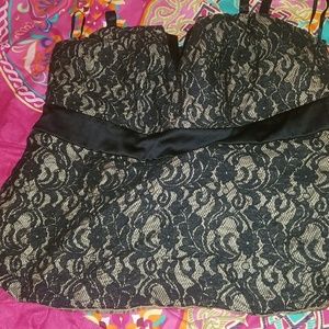 Gold and black corset top