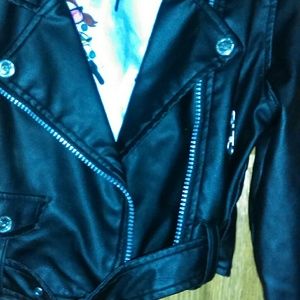 Black  pleather kids jacket ..girls