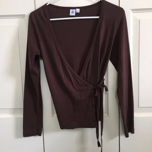 Petit Bateau Brown Wrap Sweater