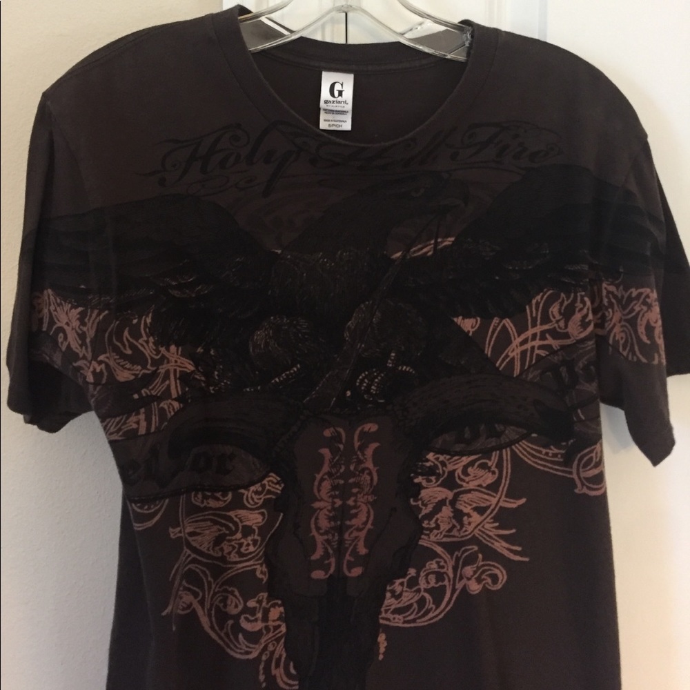 Brown print tee shirt by gaziani