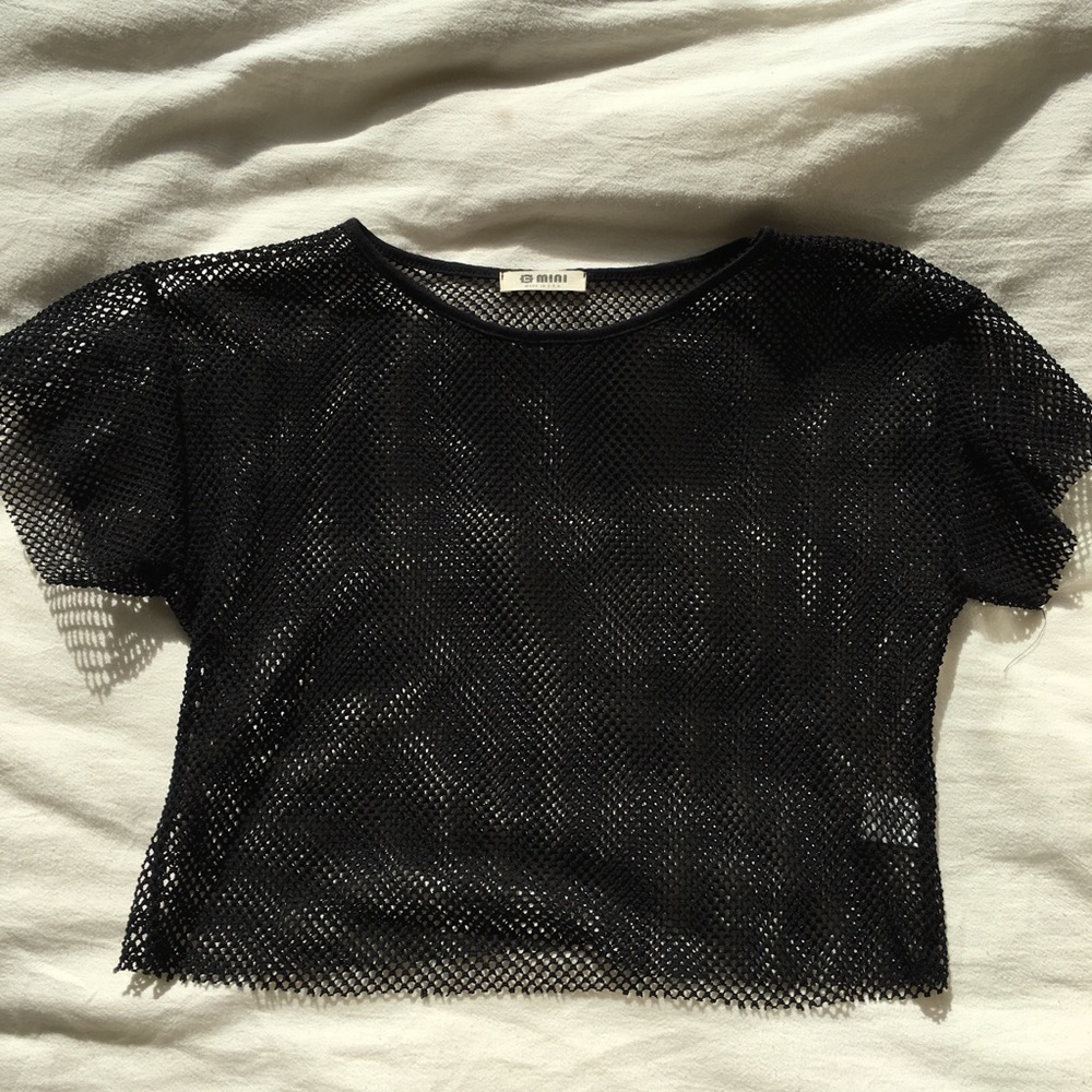 Black Mesh crop top