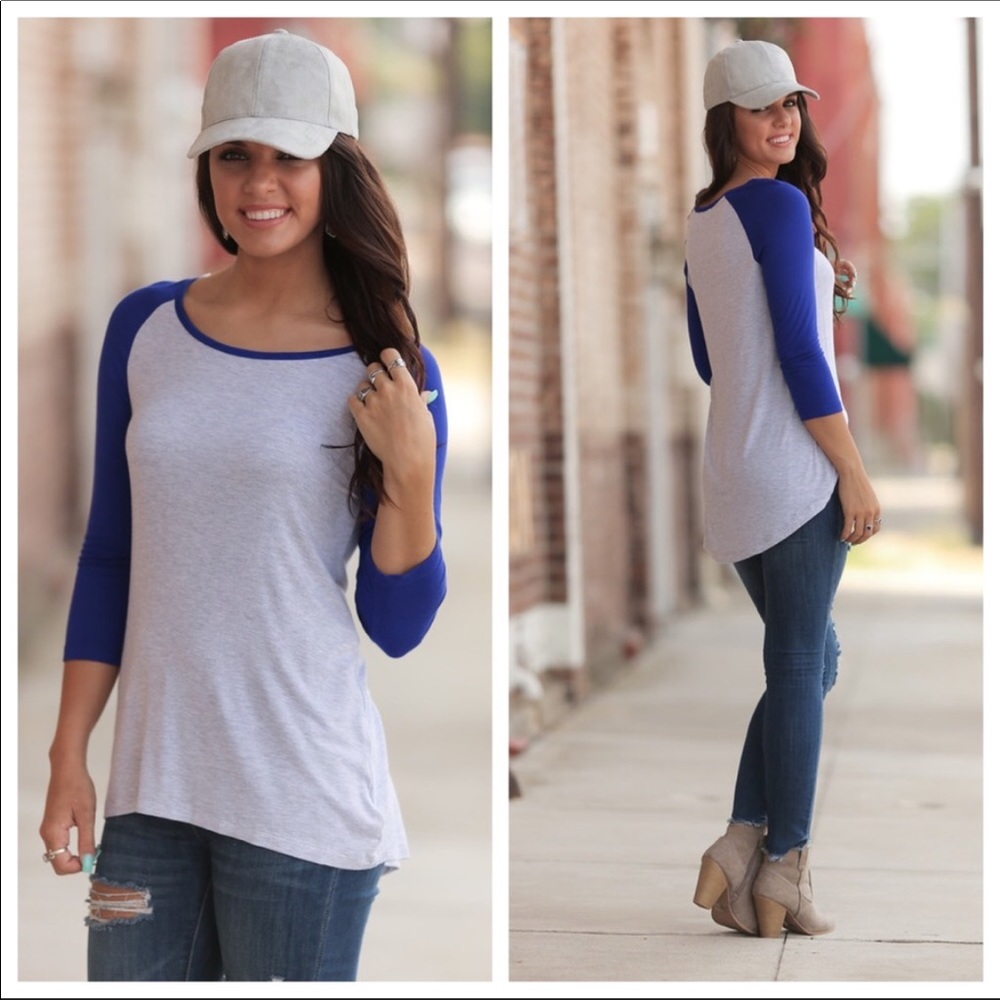 3/4 Sleeve Raglan Tee Hi Low