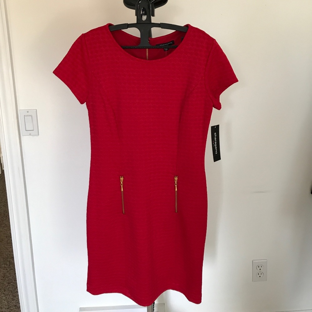 Red midi dress