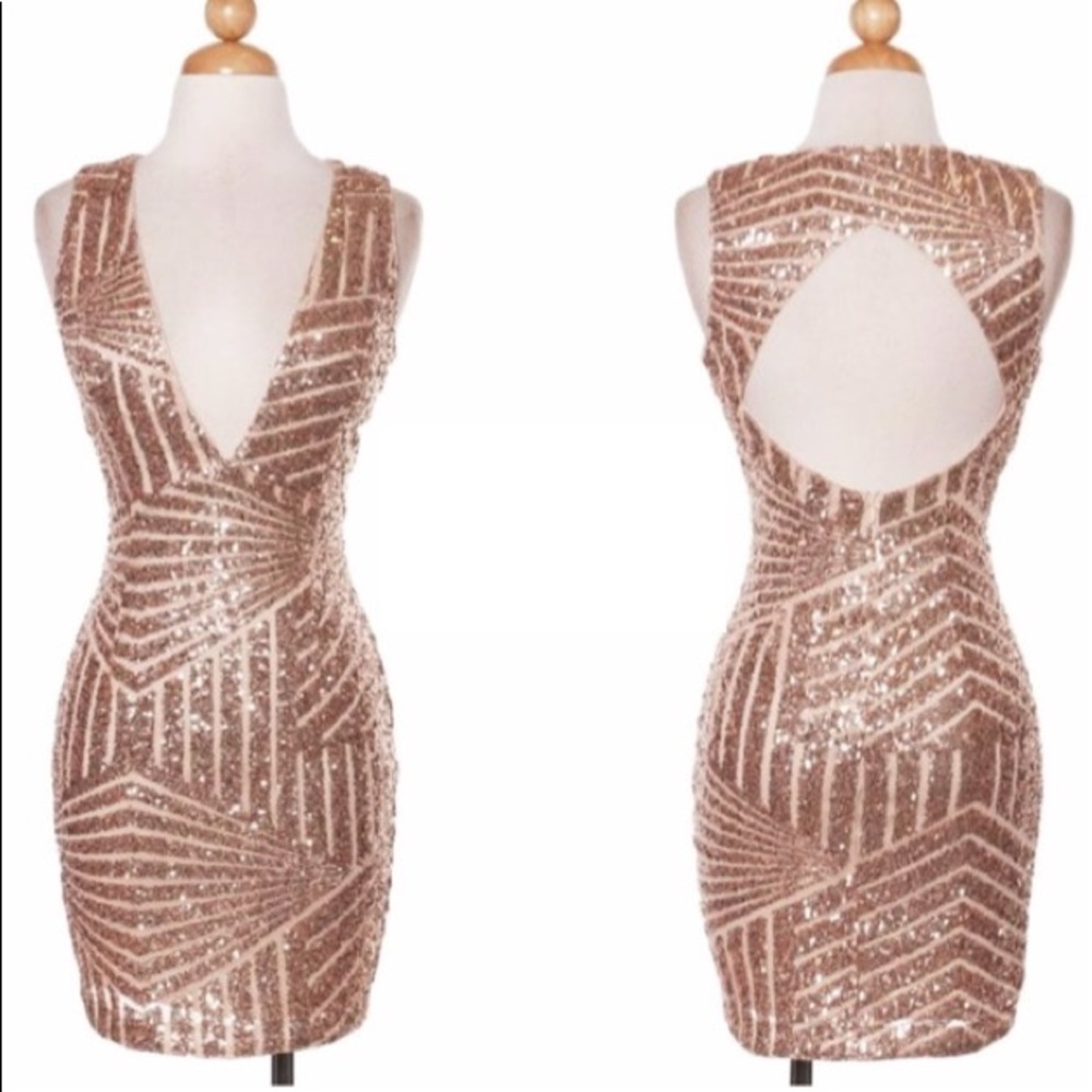 Rose Gold Cocktail Dress NWT