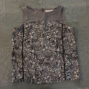 LOFT Mixed pattern sleeveless blouse