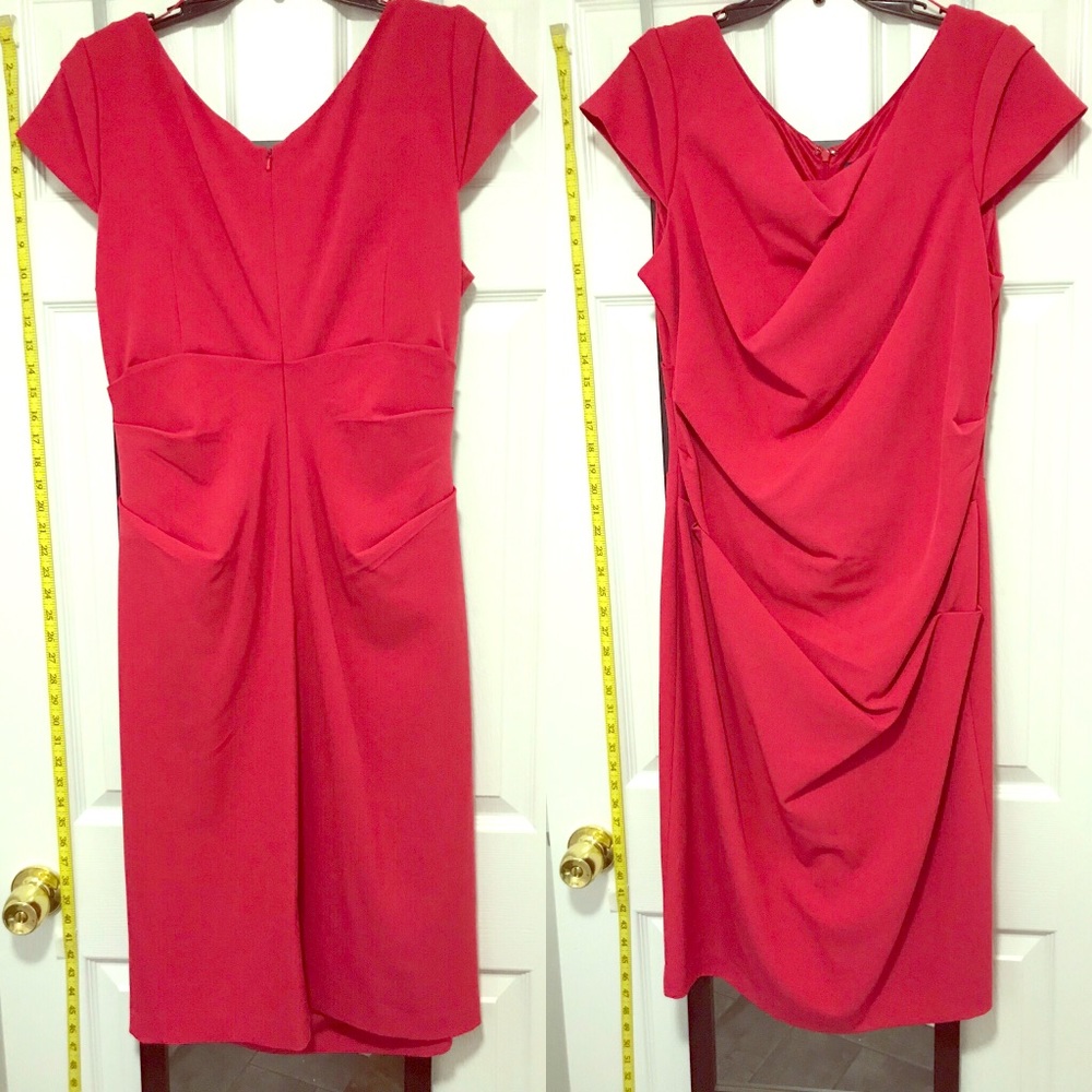 Coral ruche matte stretch dress