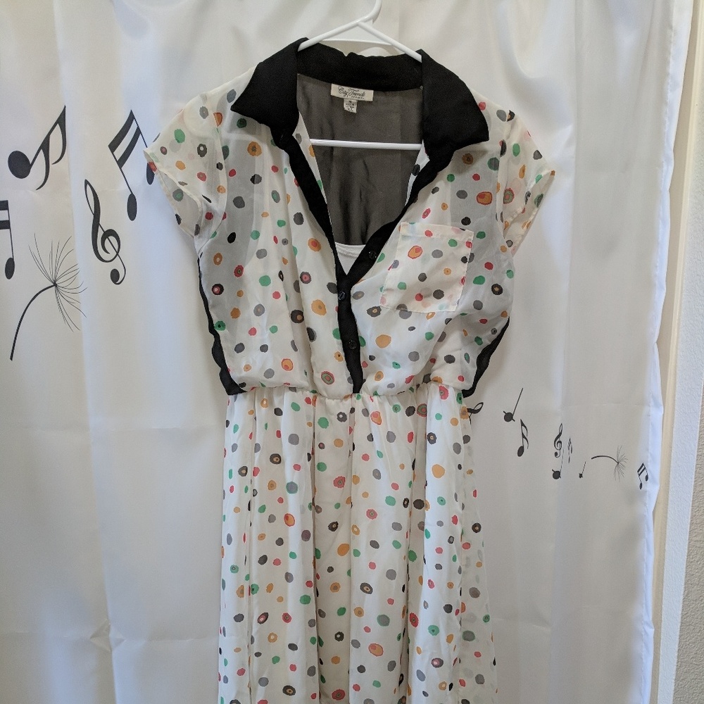 Hi-low Polka Dot Sheer Dress