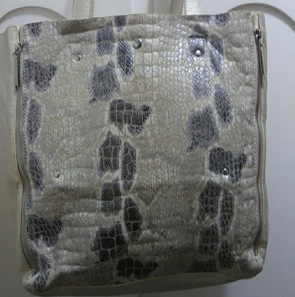 Charming Charlie Vegan Leather Tote with Faux Snak