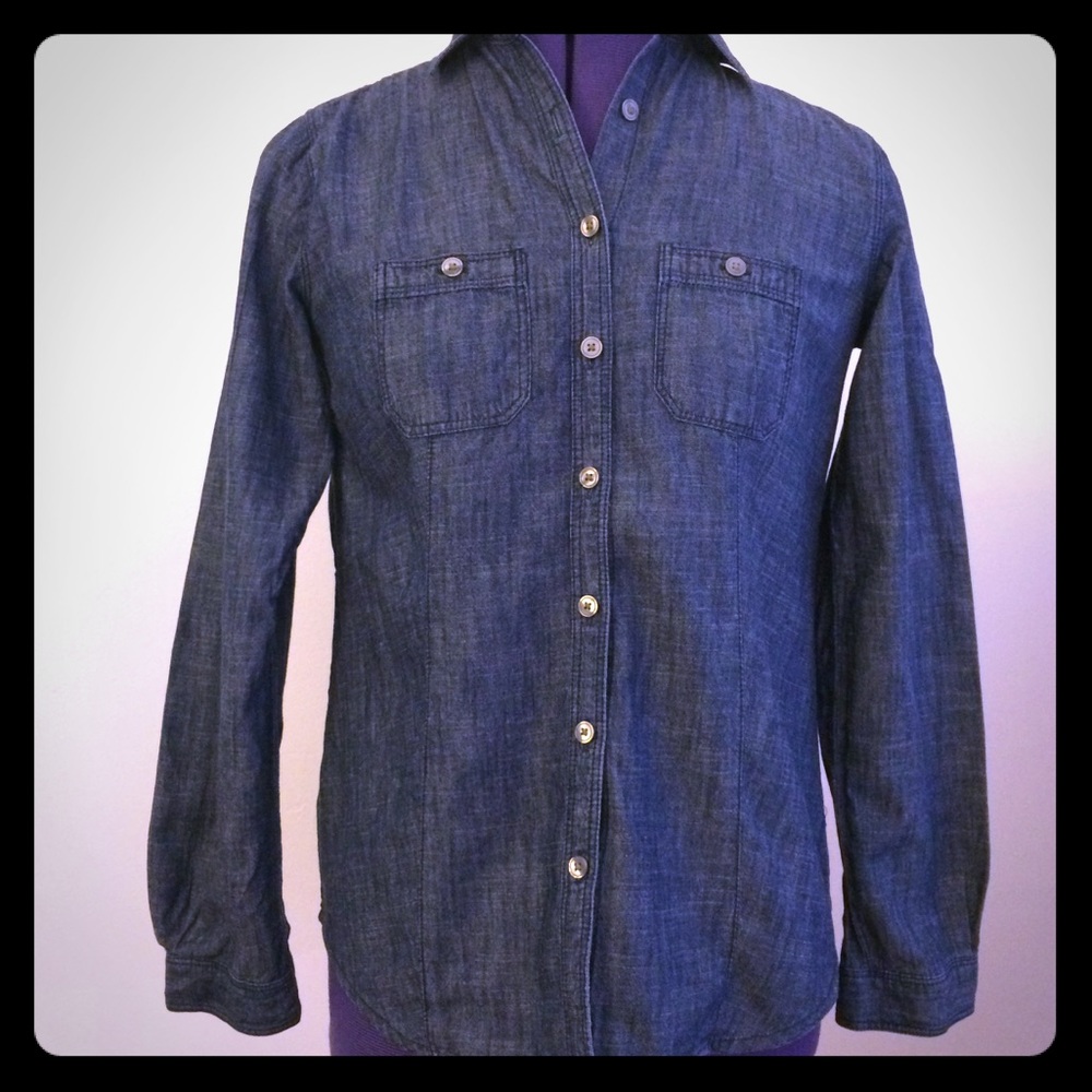 Ann Taylor Loft Softened Chambray Shirt. Size PXS