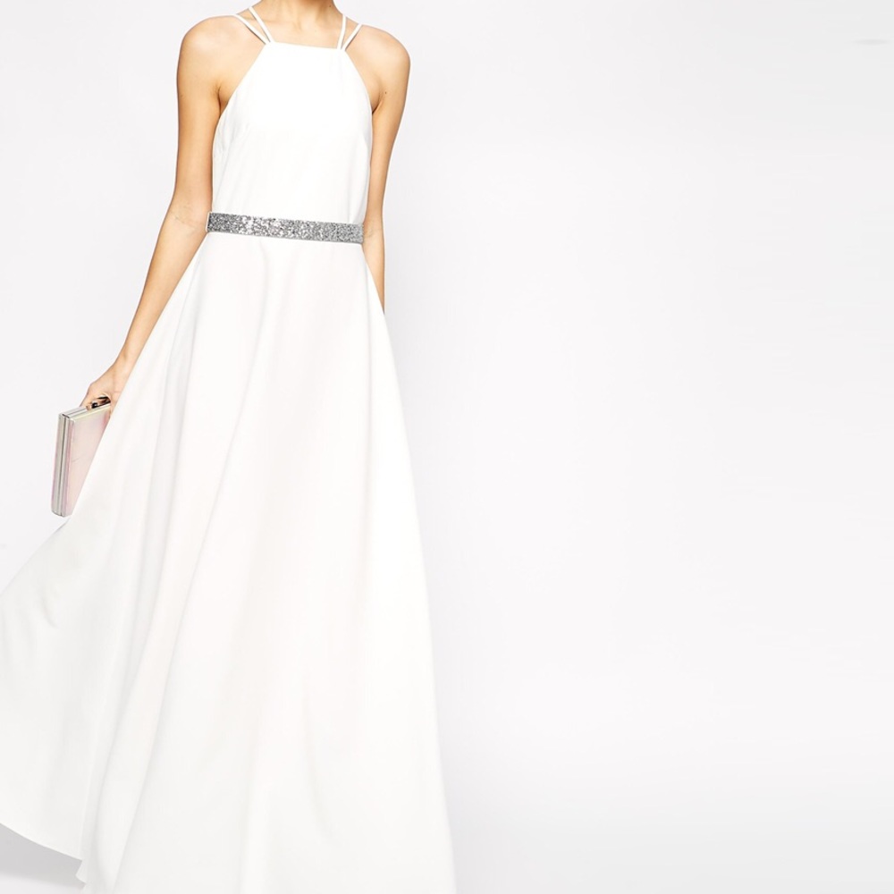 ASOS Drape Back Maxi Dress With Belt
