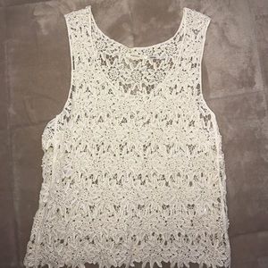 White laced tank top