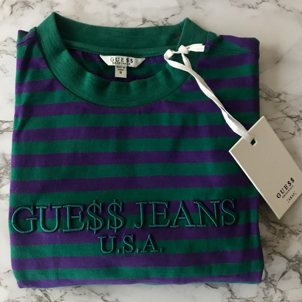 GUESS X A$AP ROCKY SS REACTIVE STRIPE CREW