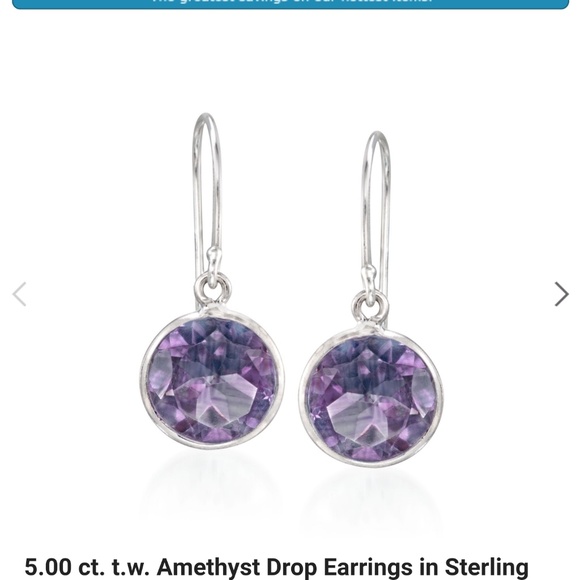 Ross-Simons Jewelry - NIB! Amethyst drop earrings in Sterling Silver