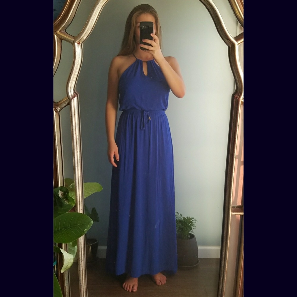 Like New Royal Blue Grecian Maxi Dress - Picture 1 of 7