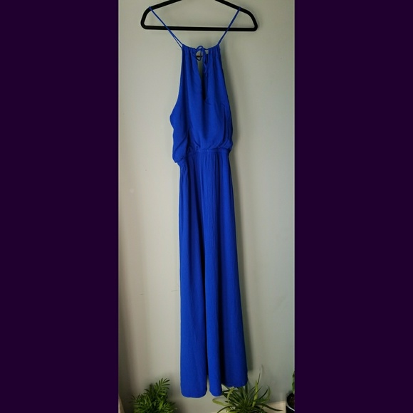 Like New Royal Blue Grecian Maxi Dress - Picture 4 of 7