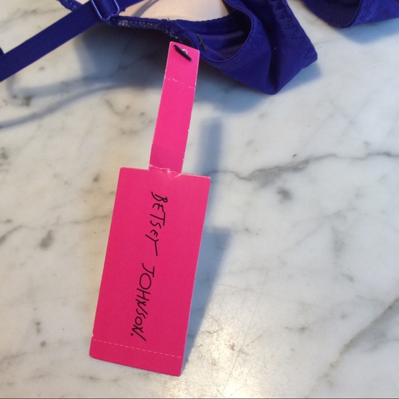 NWT Betsey Johnson Blue Lace Push Up Bra 34B - Picture 4 of 5