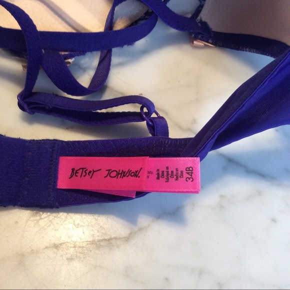 NWT Betsey Johnson Blue Lace Push Up Bra 34B - Picture 5 of 5