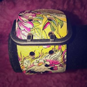 Ed Hardy leather tattoo cuff bracelet