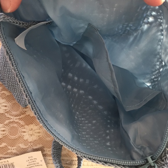 Hand Crocheted Blue Shoulder Purse - Picture 3 of 4