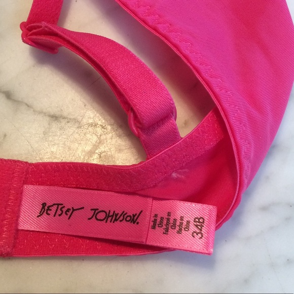 NWT Betsey Johnson Pink Lace Push Up Bra 34B - Picture 5 of 5