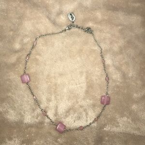 Silver, and pink chocker