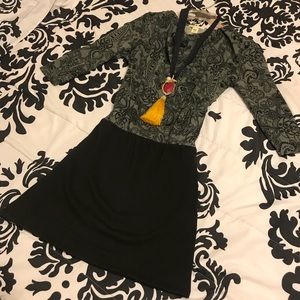 Black & Grey Bodycon Dress