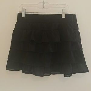 S Zen Outfitters Black Ruffled Mini Skirt