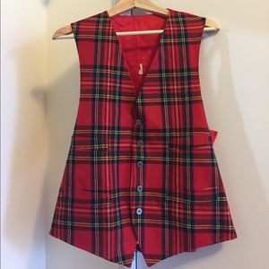 Red plaid vest