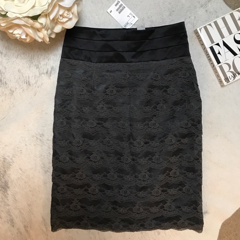 NWT H&M Scalloped Lace Pencil Skirt 4