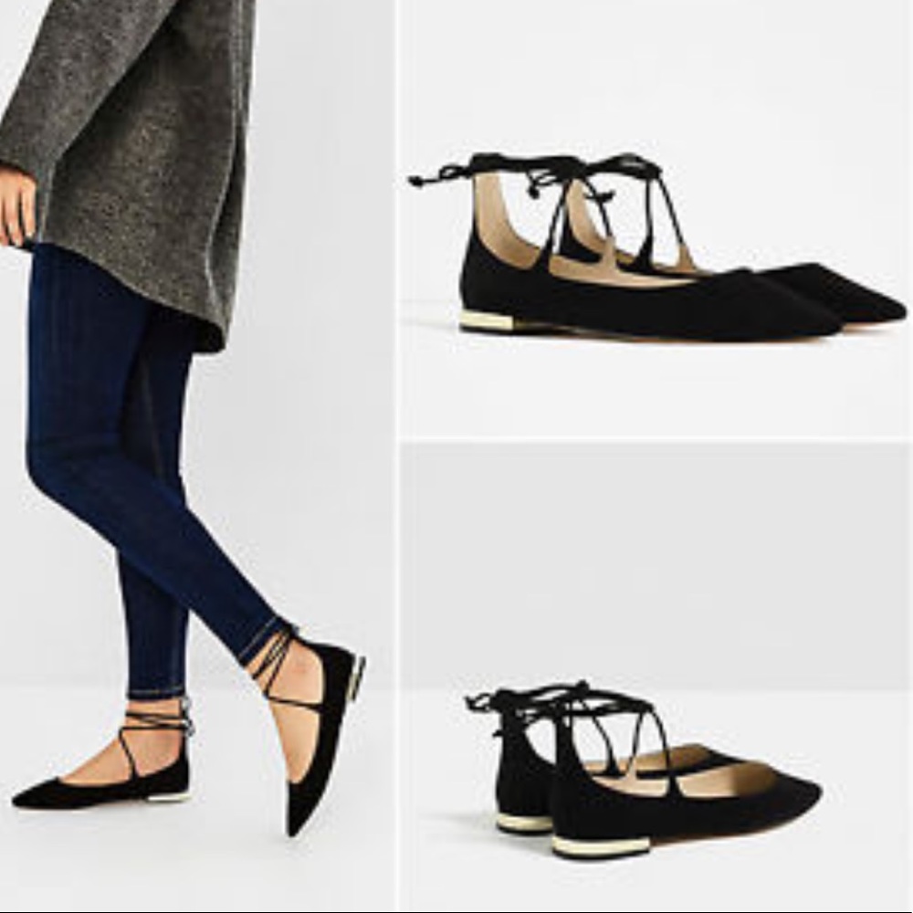 Zara lace up flats