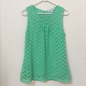 Minty Green Banana Republic Overlay Tank Top