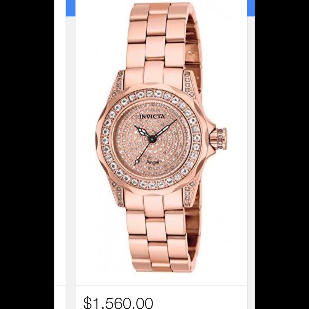 Invicta  watch 18k genuine diamonds gold plt