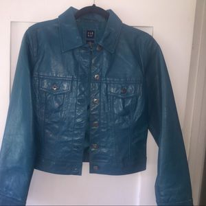 Vintage turquoise leather jacket