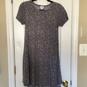 Gray floral LuLaRoe Carly Dress