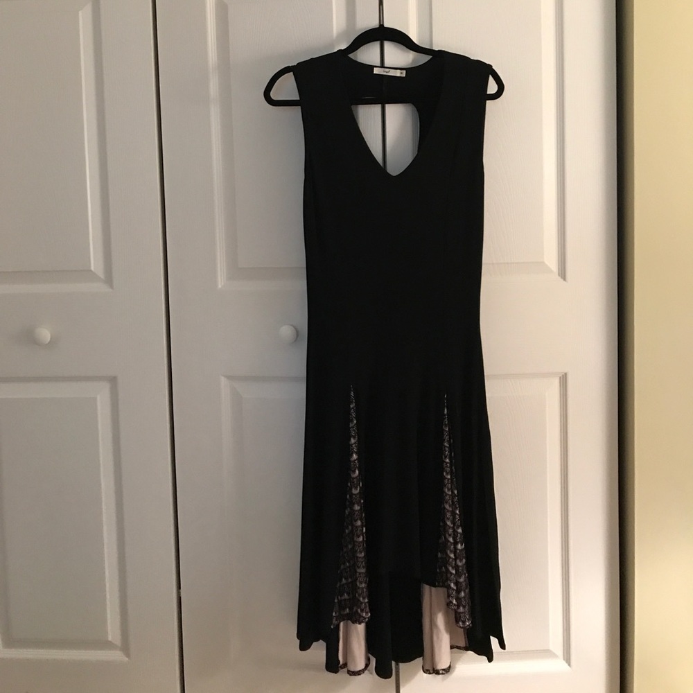 Black dress with lace trim