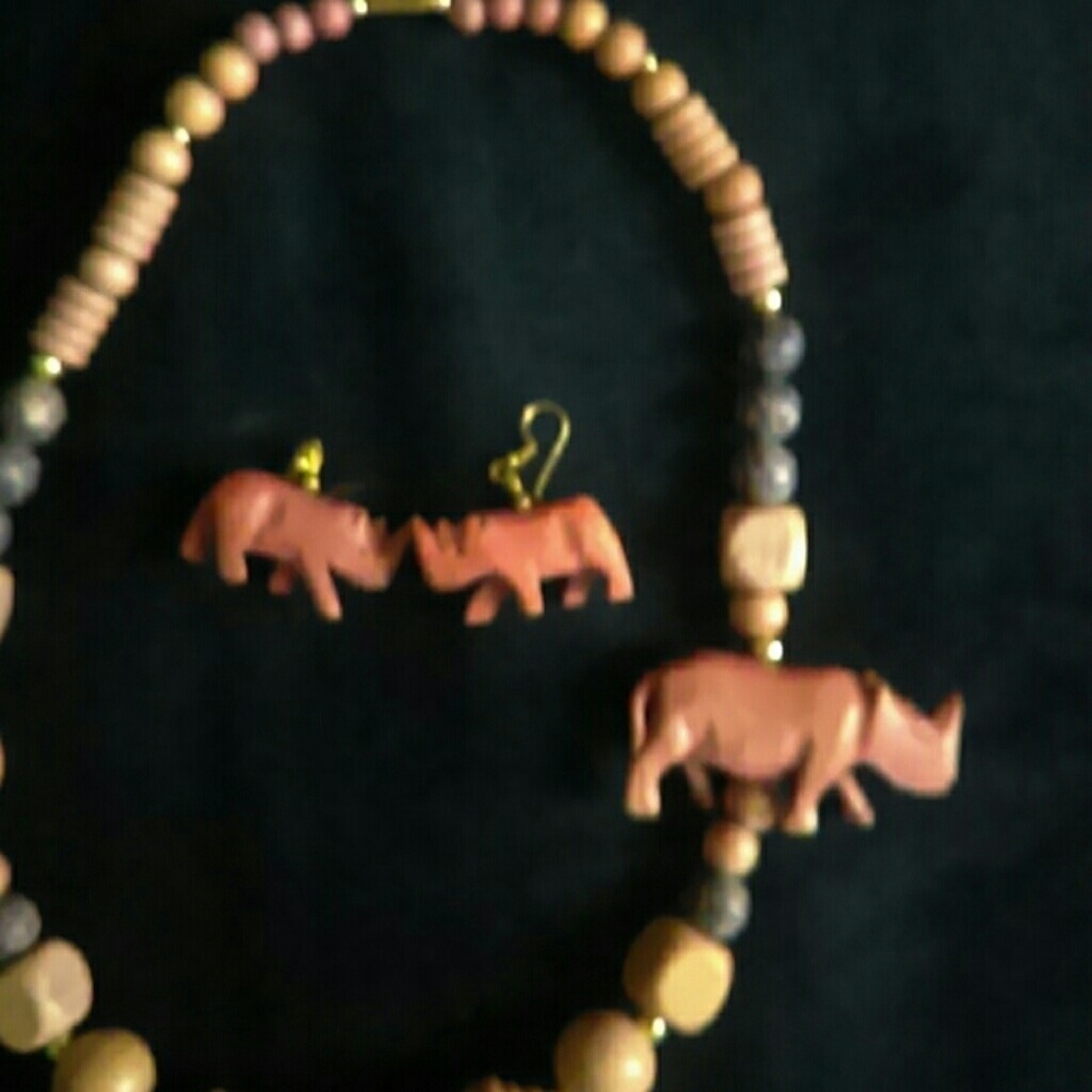Wooden light pink with purple accents jewelry $$