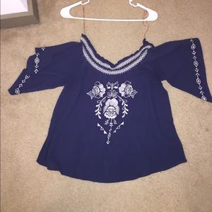 Flying tomato off the shoulder top