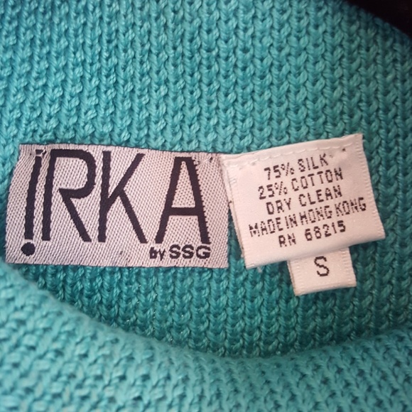 🌎NWOT IRKA Teal Mock Turtleneck Sweater - Picture 5 of 5
