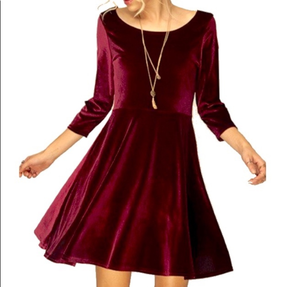 Burgundy Velvet Dress NWT