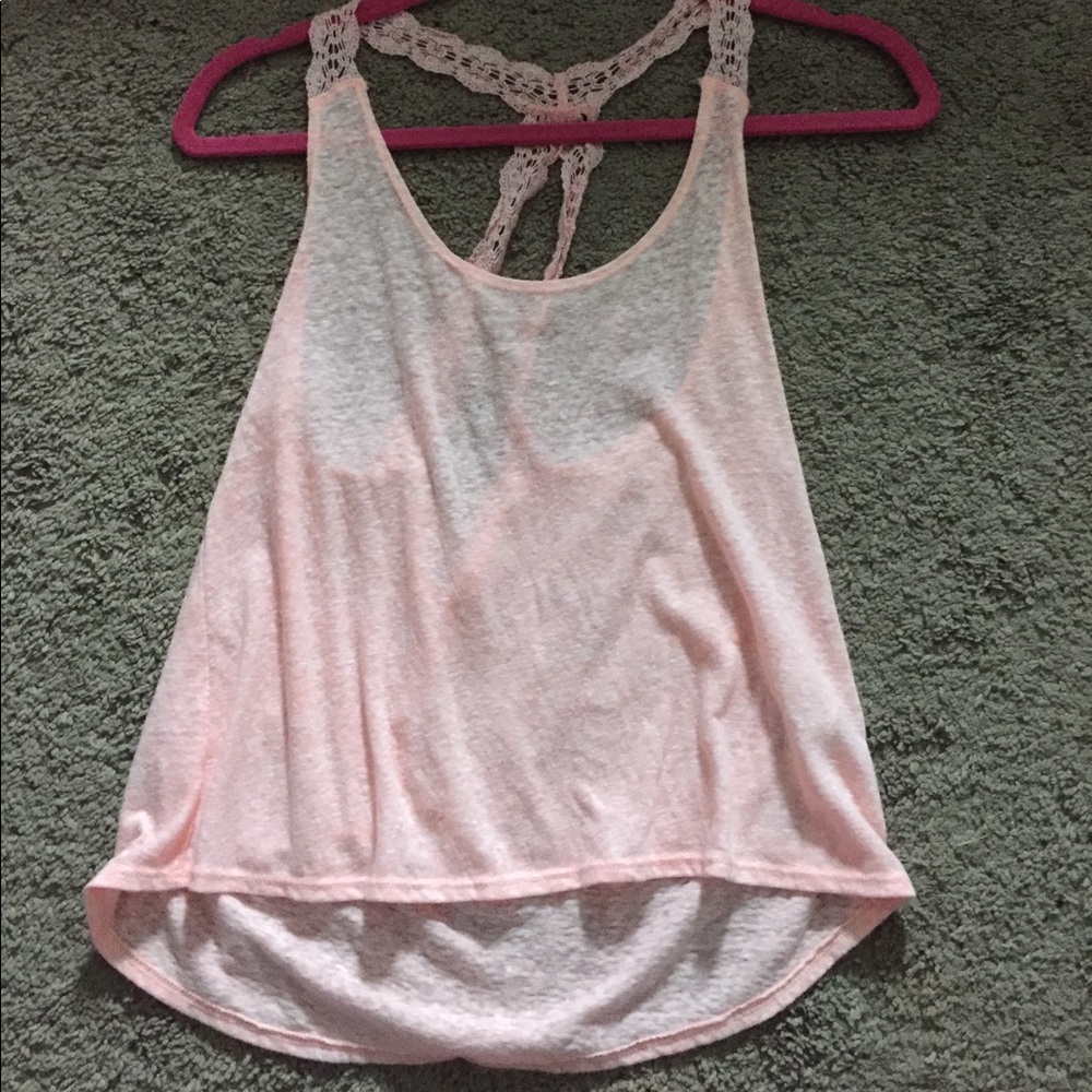 Pink flowey tank top from hollister