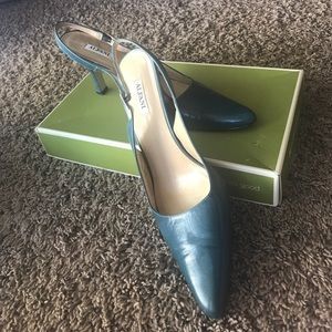 Teal Leather high heel