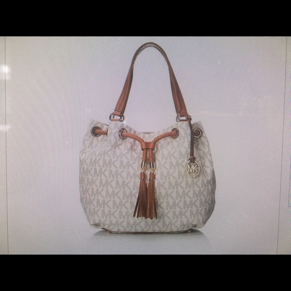 Michael Kors jet set  print large gathered tote
